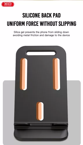XO univerzális asztali telefon/tablet tartó - XO C73 Folding Desktop Phone Stand- fekete