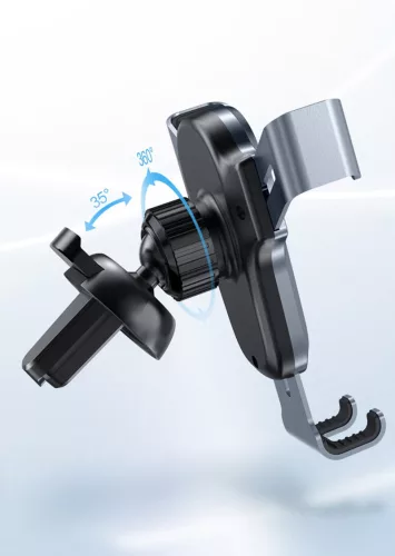 XO univerzális szellőzőrácsba illeszthető autós tartó - XO C86 Car Gravity PhoneHolder - fekete/ezüst