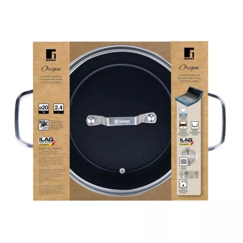 Bergner BG-34523-BK-KF lábas fedővel 20cm