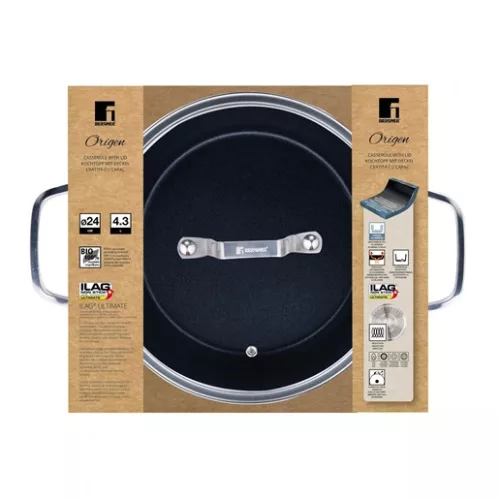 Bergner BG-34524-BK-KF lábas fedővel 24cm
