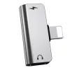HOCO lightning + lightning adapter egyidőben történő töltéshez és zenehallgatáshoz - 5V/2A - HOCO LS24 - ezüst