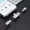 HOCO lightning + lightning adapter egyidőben történő töltéshez és zenehallgatáshoz - 5V/2A - HOCO LS24 - ezüst