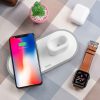 HOCO Qi univerzális vezeték nélküli töltő állomás - 10W - HOCO CW21 Wireless    Fast Charger 3in1 - Qi eszköz/Apple iWatch/TWS Airpods - fehér