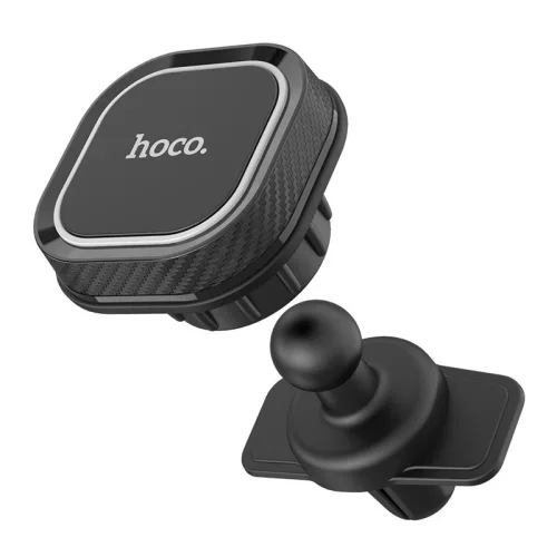 Univerzális szellőzőrácsba illeszthető mágneses PDA/GSM autós tartó - HOCO CA52 Air Outlet In-Car Magnetic Holder - fekete