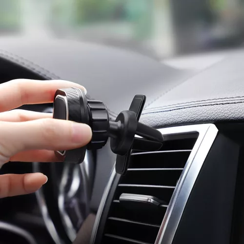 Univerzális szellőzőrácsba illeszthető mágneses PDA/GSM autós tartó - HOCO CA52 Air Outlet In-Car Magnetic Holder - fekete