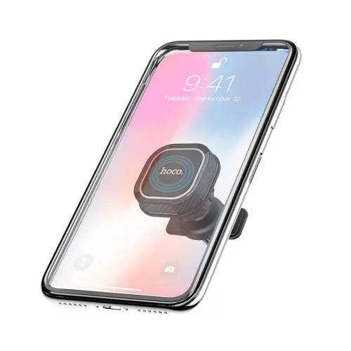 Univerzális szellőzőrácsba illeszthető mágneses PDA/GSM autós tartó - HOCO CA52 Air Outlet In-Car Magnetic Holder - fekete