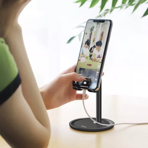 HOCO univerzális asztali telefon/tablet tartó 4,7-10nquot, méretű készülékhez - HOCO PH15 Aluminium Alloy Table Stand - fekete
