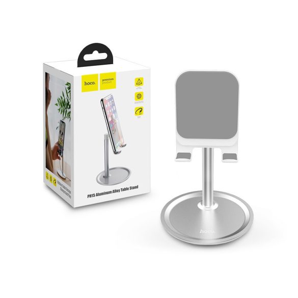 HOCO univerzális asztali telefon/tablet tartó 4,7-10nquot, méretű készülékhez - HOCO PH15 Aluminium Alloy Table Stand - ezüst