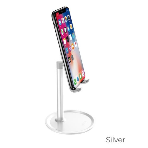 HOCO univerzális asztali telefon/tablet tartó 4,7-10nquot, méretű készülékhez - HOCO PH15 Aluminium Alloy Table Stand - ezüst