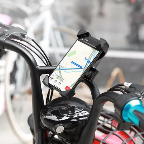 HOCO univerzális kerékpárra / motorkerékpárra szerelhető telefontartó 3,7-6,5"  méretű készülékekhez - fekete