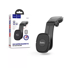   Univerzális műszerfalra helyezhető mágneses PDA/GSM autós tartó - HOCO CA61 Six Super Magnetic Holder - fekete