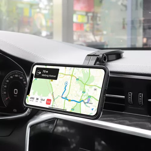 Univerzális műszerfalra helyezhető mágneses PDA/GSM autós tartó - HOCO CA61 Six Super Magnetic Holder - fekete