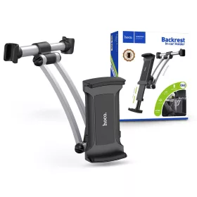   HOCO univerzális fejtámlára szerelhető telefon/tablet autós tartó 4 - 10,5nquot, méretű készülékekhez - HOCO CA62 Backrest In-car Holder - fekete/ezüst