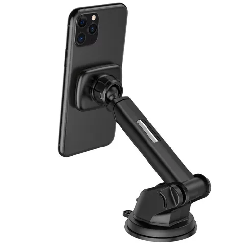 Univerzális műszerfalra/szélvédőre helyezhető mágneses PDA/GSM autós tartó - HOCO CA67 Super Magnetic Car Holder - fekete