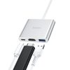 HOCO USB Type-C elosztó HUB - USB 3.0 + HDMI + Type-C PD 2.0 - HOCO HB14 Type-C to 3in1 Adapter - ezüst
