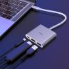 HOCO USB Type-C elosztó HUB - USB 3.0 + HDMI + Type-C PD 2.0 - HOCO HB14 Type-C to 3in1 Adapter - ezüst