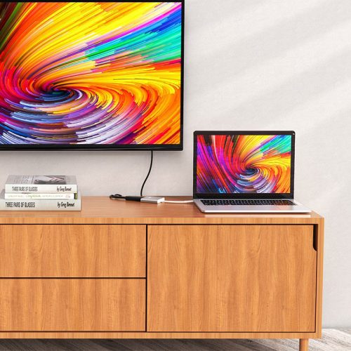 HOCO USB Type-C elosztó HUB - USB 3.0 + HDMI + Type-C PD 2.0 - HOCO HB14 Type-C to 3in1 Adapter - ezüst