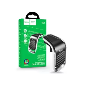   Univerzális szellőzőrácsba illeszthető mágneses PDA/GSM autós tartó - HOCO CA74 Universe Air Outlet Magnetic Car Holder - fekete/ezüst