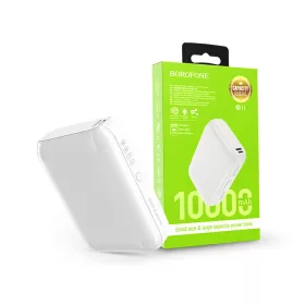   Univerzális hordozható, asztali akkumulátor töltő - Borofone BJ1 Power Bank -   USB+Type-C+MicroUSB - 10.000 mAh - fehér