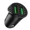 HOCO 2xUSB szivargyújtó töltő adapter - HOCO Z39 Dual Port QC3.0 Quick Car      Charger - 18W - fekete