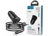 HOCO 2xUSB szivargyújtó töltő adapter + USB - Lightning kábel 1 m-es vezetékkel - HOCO Z39 Dual Port QC3.0 Quick Car Charger Set - 18W - fekete