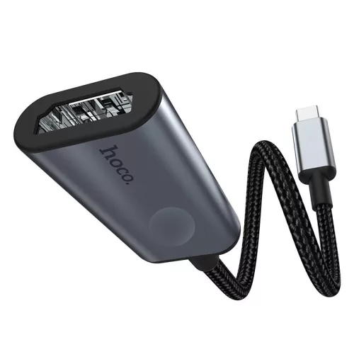 HOCO Type-C - HDMI konverter 15 cm-es vezetékkel - HOCO HB21 Type-C to HDMI     Converter 4K HD - fekete