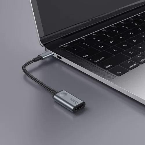HOCO Type-C - HDMI konverter 15 cm-es vezetékkel - HOCO HB21 Type-C to HDMI     Converter 4K HD - fekete