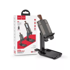   HOCO univerzális asztali telefon/tablet tartó 4,7-14" méretű készülékhez - HOCO S28 Folding Desktop Stand - fekete