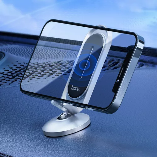 Univerzális műszerfalra helyezhető mágneses PDA/GSM autós tartó 4,7-6,5nquot, méretű készülékhez - HOCO CA78 Magnetic Car Holder - fekete