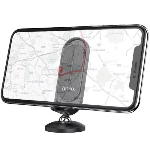Univerzális műszerfalra helyezhető mágneses PDA/GSM autós tartó 4,7-6,5nquot, méretű készülékhez - HOCO CA78 Magnetic Car Holder - fekete