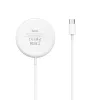 HOCO Qi univerzális vezeték nélküli töltő állomás - 15W - HOCO CW29 Magnetic    MagSafe Fast Charger - fehér