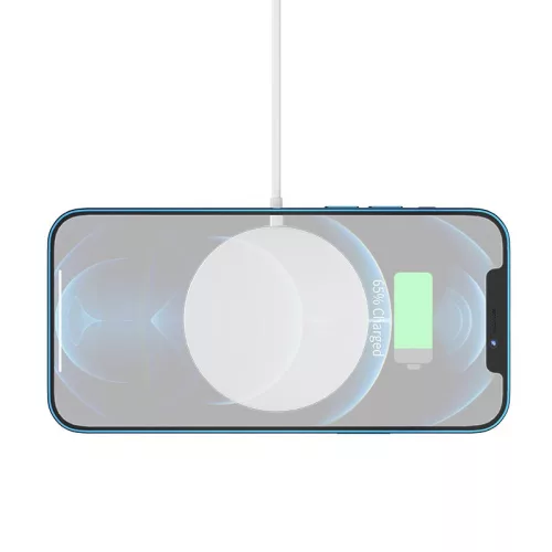 HOCO Qi univerzális vezeték nélküli töltő állomás - 15W - HOCO CW29 Magnetic    MagSafe Fast Charger - fehér
