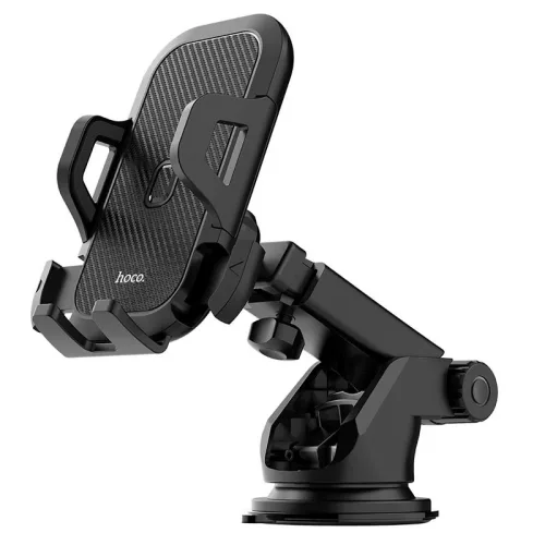 Univerzális műszerfalra/szélvédőre helyezhető PDA/GSM autós tartó 4,5-6,5"      méretű készülékhez - HOCO CA76 Touareg Car Holder - fekete