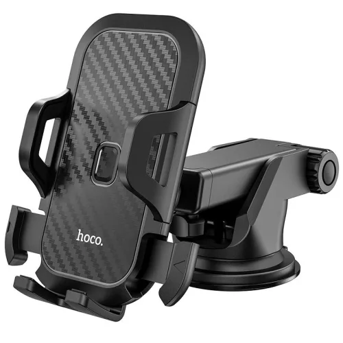 Univerzális műszerfalra/szélvédőre helyezhető PDA/GSM autós tartó 4,5-6,5"      méretű készülékhez - HOCO CA76 Touareg Car Holder - fekete