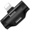 HOCO lightning + lightning adapter egyidőben történő töltéshez és               zenehallgatáshoz - HOCO LS31 2in1 Dual Lightning Converter - fekete