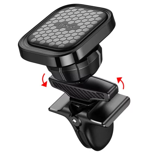 Univerzális szellőzőrácsba illeszthető mágneses PDA/GSM autós tartó - HOCO S49  Air Outlet Magnetic Car Holder - fekete