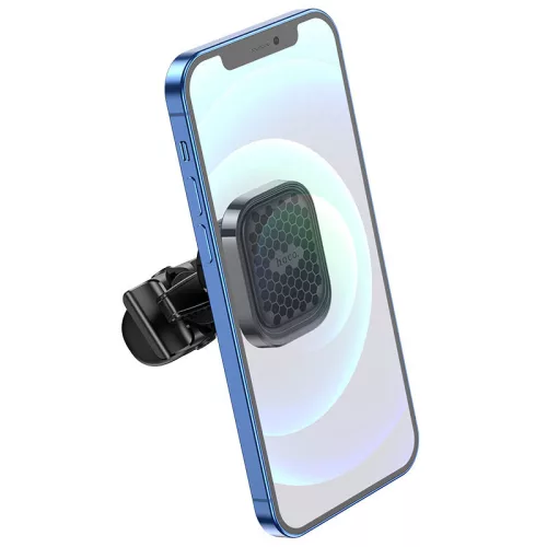 Univerzális szellőzőrácsba illeszthető mágneses PDA/GSM autós tartó - HOCO S49  Air Outlet Magnetic Car Holder - fekete