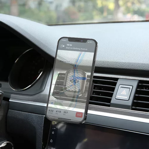 Univerzális szellőzőrácsba illeszthető mágneses PDA/GSM autós tartó - HOCO S49  Air Outlet Magnetic Car Holder - fekete
