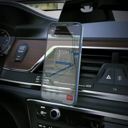 Univerzális szellőzőrácsba illeszthető mágneses PDA/GSM autós tartó - HOCO S49  Air Outlet Magnetic Car Holder - fekete