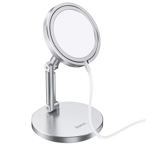 HOCO univerzális asztali telefontartó mágneses vezeték nélküli töltőhöz - HOCO  PH39 Alloy Desktop Stand for Magnetic Charger - ezüst
