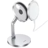 HOCO univerzális asztali telefontartó mágneses vezeték nélküli töltőhöz - HOCO  PH39 Alloy Desktop Stand for Magnetic Charger - ezüst