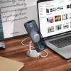 HOCO univerzális asztali telefontartó mágneses vezeték nélküli töltőhöz - HOCO  PH39 Alloy Desktop Stand for Magnetic Charger - ezüst