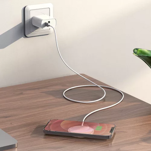 HOCO Qi univerzális vezeték nélküli töltő állomás - 15W - HOCO CW30 Pro MagneticWireless Fast Charger - ezüst