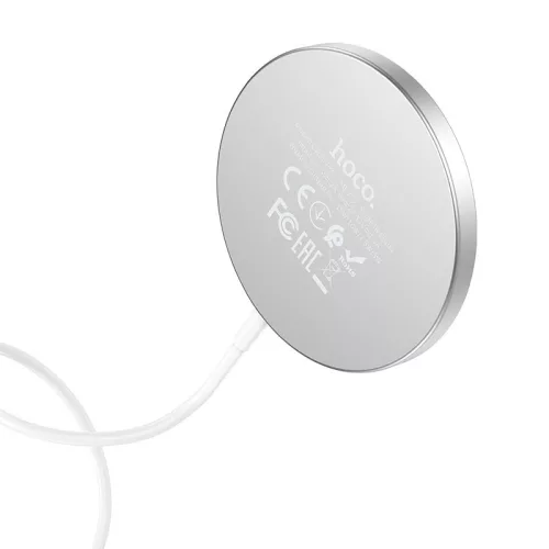 HOCO Qi univerzális vezeték nélküli töltő állomás - 15W - HOCO CW30 Pro MagneticWireless Fast Charger - ezüst