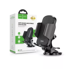   Univerzális műszerfalra/szélvédőre helyezhető PDA/GSM autós tartó 4,5-6,5nquot, méretű készülékhez - HOCO CA82 Anti-Shake and Stable Car Holder - fekete
