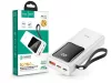 Univerzális hordozható, asztali akkumulátor töltő - HOCO J41 Pro Power Bank - USB+Type-C + Lightning + PD3.0+QC3.0 - 10.000 mAh - fehér