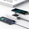 Univerzális hordozható, asztali akkumulátor töltő - HOCO J41 Pro Power Bank - USB+Type-C + Lightning + PD3.0+QC3.0 - 10.000 mAh - fehér