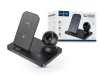 HOCO Qi univerzális vezeték nélküli töltő állomás - 15W - HOCO CW33 Wireless    Fast Charger 3in1 - Qi szabványos - fekete