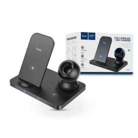   HOCO Qi univerzális vezeték nélküli töltő állomás - 15W - HOCO CW33 Wireless    Fast Charger 3in1 - Qi szabványos - fekete