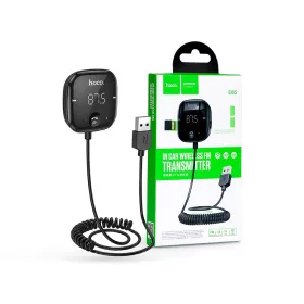   HOCO Bluetooth FM-transmitter/autós kihangosító - USB + MP3 + AUX + kártyaolvasó- Hoco E65 Wireless FM-Transmitter - fekete
